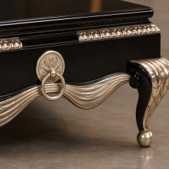 Noir Argent Draped Swag Coffee Table | Luxury Neoclassical Black &amp; Silver Table with Ring Pull - EKAR,EKAR FURNITURE CO.,LTD,Noir Argent Draped Swag Coffee Table | Luxury Neoclassical Black &amp; Silver Table with Ring Pull - EKAR,foshan furniture factory,custom Furniture factory,china furniture factory