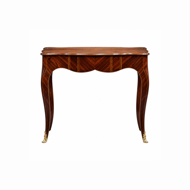 Midi Chevron Parquetry End Table | Luxury French Provincial Accent Table with Golden Sabots - EKAR,EKAR FURNITURE CO.,LTD,Midi Chevron Parquetry End Table | Luxury French Provincial Accent Table with Golden Sabots - EKAR,foshan furniture factory,custom Furniture factory,china furniture factory