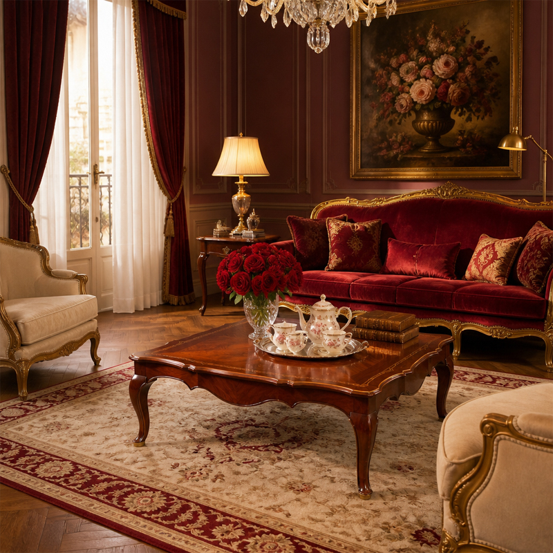 Etoile Meridien Starburst Coffee Table | Luxury French Provincial Scalloped Table with Oval Medallion,MY SHOP,Etoile Meridien Starburst Coffee Table | Luxury French Provincial Scalloped Table with Oval Medallion,foshan furniture factory,custom Furniture factory,china furniture factory