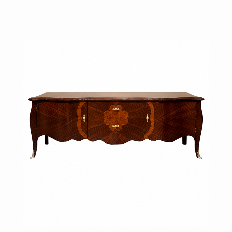Quatrefoil Lumière Bombé Media Console | Luxury French Provincial Sunburst TV Cabinet - EKAR FURNITURE,EKAR FURNITURE CO.,LTD,Quatrefoil Lumière Bombé Media Console | Luxury French Provincial Sunburst TV Cabinet - EKAR FURNITURE,foshan furniture factory,custom Furniture factory,china furniture factory