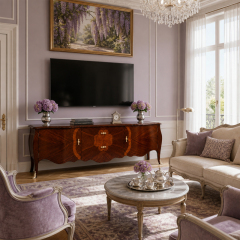 Quatrefoil Lumière Bombé Media Console | Luxury French Provincial Sunburst TV Cabinet - EKAR FURNITURE,EKAR FURNITURE CO.,LTD,Quatrefoil Lumière Bombé Media Console | Luxury French Provincial Sunburst TV Cabinet - EKAR FURNITURE,foshan furniture factory,custom Furniture factory,china furniture factory