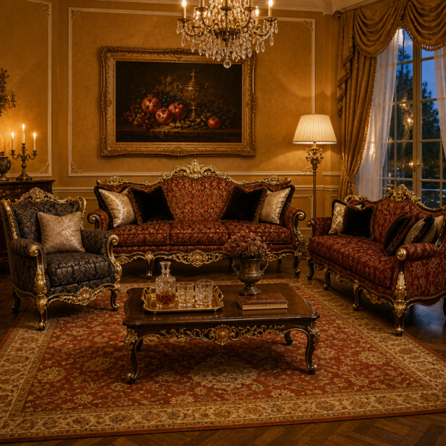 Tresor Burgundy Damask Camel-Back Sofa | Luxury Rococo Gold-Carved Three-Seater Sofa - EKAR FURNITURE,EKAR FURNITURE CO.,LTD,Tresor Burgundy Damask Camel-Back Sofa | Luxury Rococo Gold-Carved Three-Seater Sofa - EKAR FURNITURE,foshan furniture factory,custom Furniture factory,china furniture factory