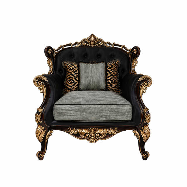 Jardin Sage Tri-Arched Velvet Sofa | Luxury Rococo Black &amp; Gold Sofa with Nailhead Trim - EKAR FURNITURE,EKAR FURNITURE CO.,LTD,Jardin Sage Tri-Arched Velvet Sofa | Luxury Rococo Black &amp; Gold Sofa with Nailhead Trim - EKAR FURNITURE,foshan furniture factory,custom Furniture factory,china furniture factory