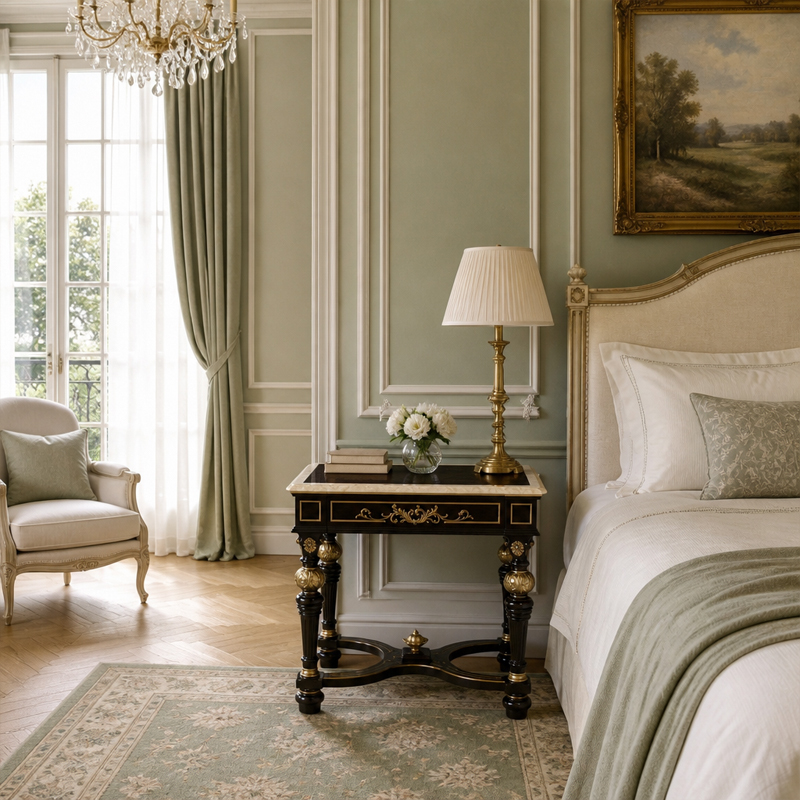 Nocturne Filigree Burl-Top Nightstand | Luxury Black & Gold Classical Bedside Table with X-Stretcher,EKAR FURNITURE CO.,LTD,Nocturne Filigree Burl-Top Nightstand | Luxury Black & Gold Classical Bedside Table with X-Stretcher,foshan furniture factory,custom Furniture factory,china furniture factory