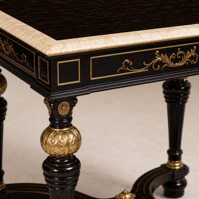 Nocturne Filigree Burl-Top Nightstand | Luxury Black & Gold Classical Bedside Table with X-Stretcher,EKAR FURNITURE CO.,LTD,Nocturne Filigree Burl-Top Nightstand | Luxury Black & Gold Classical Bedside Table with X-Stretcher,foshan furniture factory,custom Furniture factory,china furniture factory
