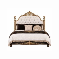 Elysee Crest Arched Tufted Gilded Bed | Luxury French Classical Upholstered King Bed - EKAR FURNITURE,EKAR FURNITURE CO.,LTD,Elysee Crest Arched Tufted Gilded Bed | Luxury French Classical Upholstered King Bed - EKAR FURNITURE,foshan furniture factory,custom Furniture factory,china furniture factory