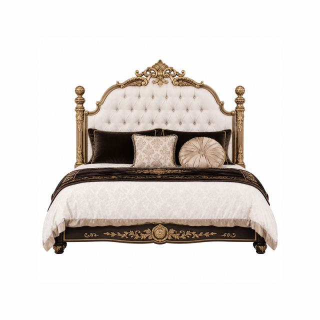 Elysee Crest Arched Tufted Gilded Bed | Luxury French Classical Upholstered King Bed - EKAR FURNITURE,EKAR FURNITURE CO.,LTD,Elysee Crest Arched Tufted Gilded Bed | Luxury French Classical Upholstered King Bed - EKAR FURNITURE,foshan furniture factory,custom Furniture factory,china furniture factory