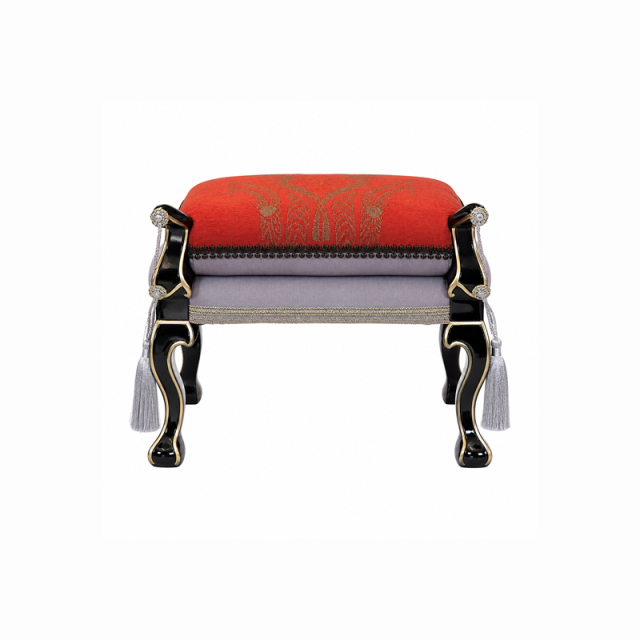 Rouge Tassel Vanity Bench | Luxury French Classical Grooming Stool with Red Brocade Cushion - EKAR,EKAR FURNITURE CO.,LTD,Rouge Tassel Vanity Bench | Luxury French Classical Grooming Stool with Red Brocade Cushion - EKAR,foshan furniture factory,custom Furniture factory,china furniture factory