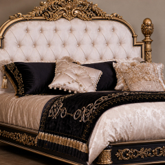 Elysee Crest Arched Tufted Gilded Bed | Luxury French Classical Upholstered King Bed - EKAR FURNITURE,EKAR FURNITURE CO.,LTD,Elysee Crest Arched Tufted Gilded Bed | Luxury French Classical Upholstered King Bed - EKAR FURNITURE,foshan furniture factory,custom Furniture factory,china furniture factory