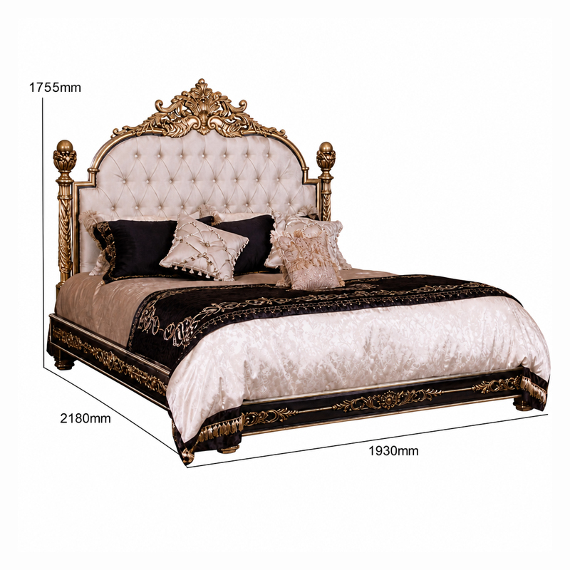Elysee Crest Arched Tufted Gilded Bed | Luxury French Classical Upholstered King Bed - EKAR FURNITURE,EKAR FURNITURE CO.,LTD,Elysee Crest Arched Tufted Gilded Bed | Luxury French Classical Upholstered King Bed - EKAR FURNITURE,foshan furniture factory,custom Furniture factory,china furniture factory