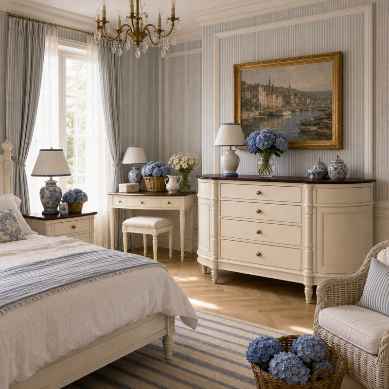 Marigny Demi-Lune Ivory Vanity Table | French Classical 4-Drawer Dressing Table with Espresso Top - EKAR,EKAR FURNITURE CO.,LTD,Marigny Demi-Lune Ivory Vanity Table | French Classical 4-Drawer Dressing Table with Espresso Top - EKAR,foshan furniture factory,custom Furniture factory,china furniture factory