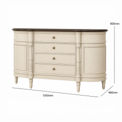 Marigny Demi-Lune Ivory Vanity Table | French Classical 4-Drawer Dressing Table with Espresso Top - EKAR,EKAR FURNITURE CO.,LTD,Marigny Demi-Lune Ivory Vanity Table | French Classical 4-Drawer Dressing Table with Espresso Top - EKAR,foshan furniture factory,custom Furniture factory,china furniture factory