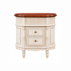 Vera Demi-Lune Reeded Ivory Nightstand | French Classical Curved Bedside Table with Cherry Top - EKAR,EKAR FURNITURE CO.,LTD,Vera Demi-Lune Reeded Ivory Nightstand | French Classical Curved Bedside Table with Cherry Top - EKAR,foshan furniture factory,custom Furniture factory,china furniture factory