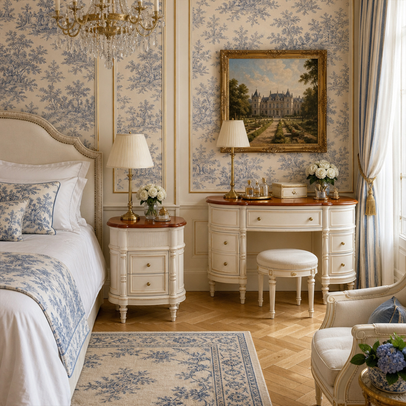 Vera Demi-Lune Reeded Ivory Nightstand | French Classical Curved Bedside Table with Cherry Top - EKAR,EKAR FURNITURE CO.,LTD,Vera Demi-Lune Reeded Ivory Nightstand | French Classical Curved Bedside Table with Cherry Top - EKAR,foshan furniture factory,custom Furniture factory,china furniture factory