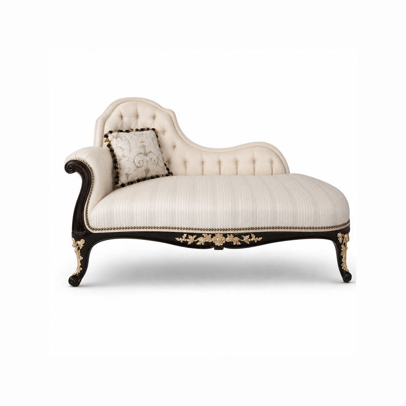 Valmorel Ebonised and Gilt Chaise Lounge | Classical French Récamier Chaise Longue for Luxury Bedrooms - EKAR,EKAR FURNITURE CO.,LTD,Valmorel Ebonised and Gilt Chaise Lounge | Classical French Récamier Chaise Longue for Luxury Bedrooms - EKAR,foshan furniture factory,custom Furniture factory,china furniture factory