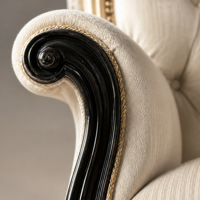 Valmorel Ebonised and Gilt Chaise Lounge | Classical French Récamier Chaise Longue for Luxury Bedrooms - EKAR,EKAR FURNITURE CO.,LTD,Valmorel Ebonised and Gilt Chaise Lounge | Classical French Récamier Chaise Longue for Luxury Bedrooms - EKAR,foshan furniture factory,custom Furniture factory,china furniture factory