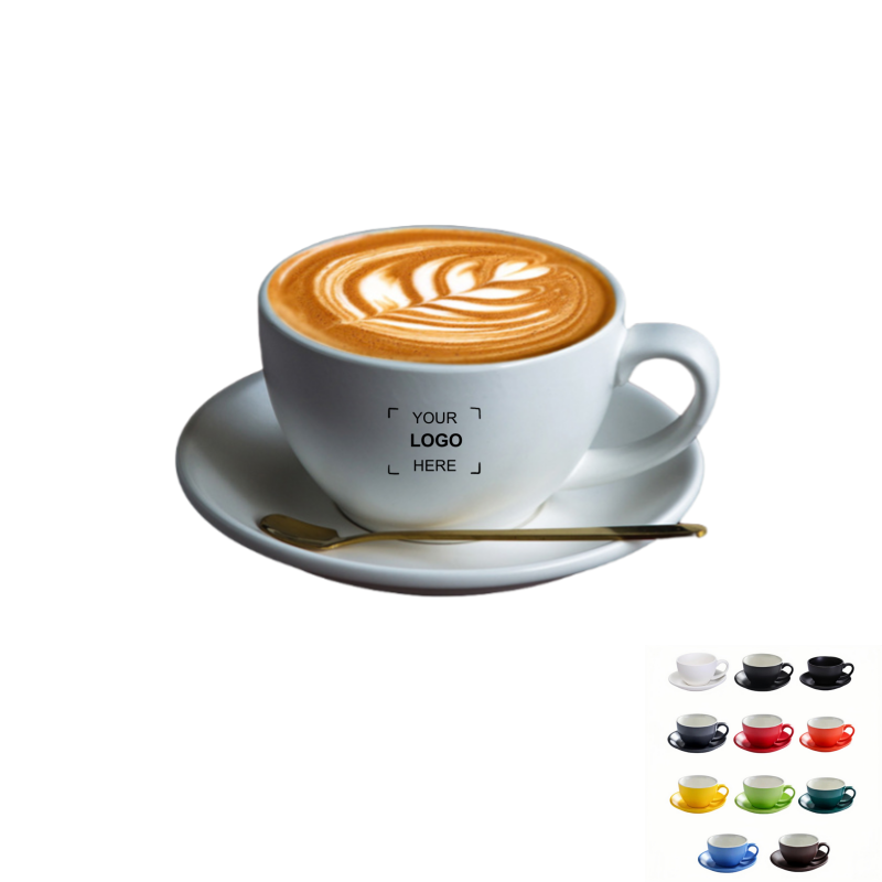 10 Oz. Ceramic Coffee Cup & Saucer Set
