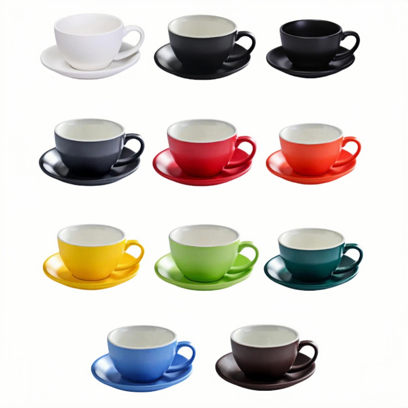 10 Oz. Ceramic Coffee Cup & Saucer Set