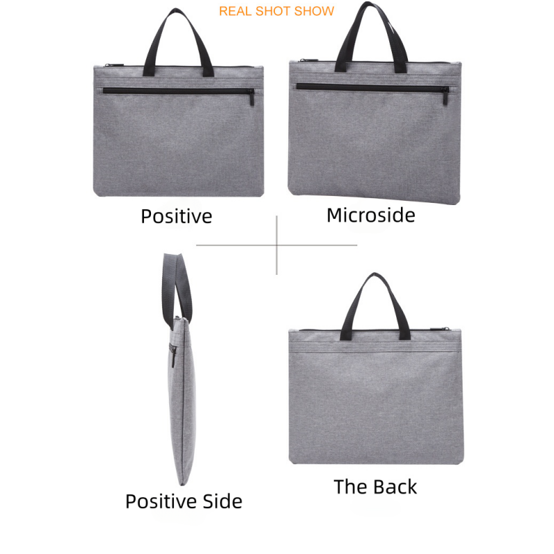 A4 Waterproof Canvas Zippered Document Briefcase W/Handle