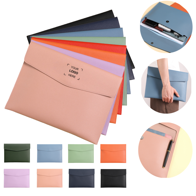 A4 PU Leather Waterproof Business Envelope File Folder