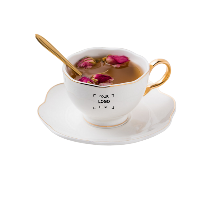 6.8 Oz. Ceramic Coffee Cup with Saucer & Spoon