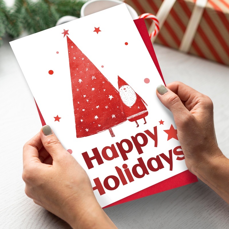 Full Color Christmas Card w/Red Envelope