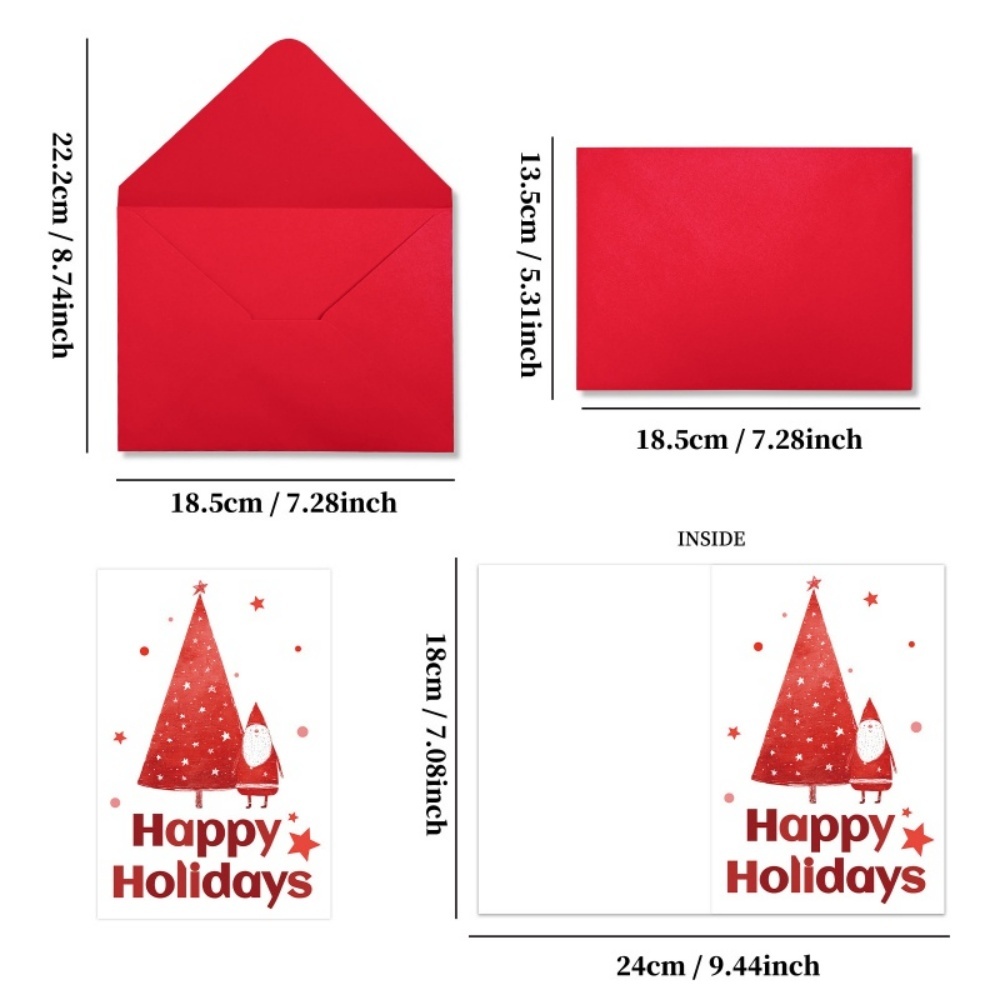 Full Color Christmas Card w/Red Envelope