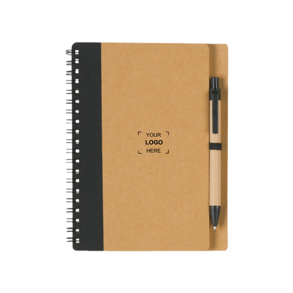 Kraft Spiral Notebook with Pen Set