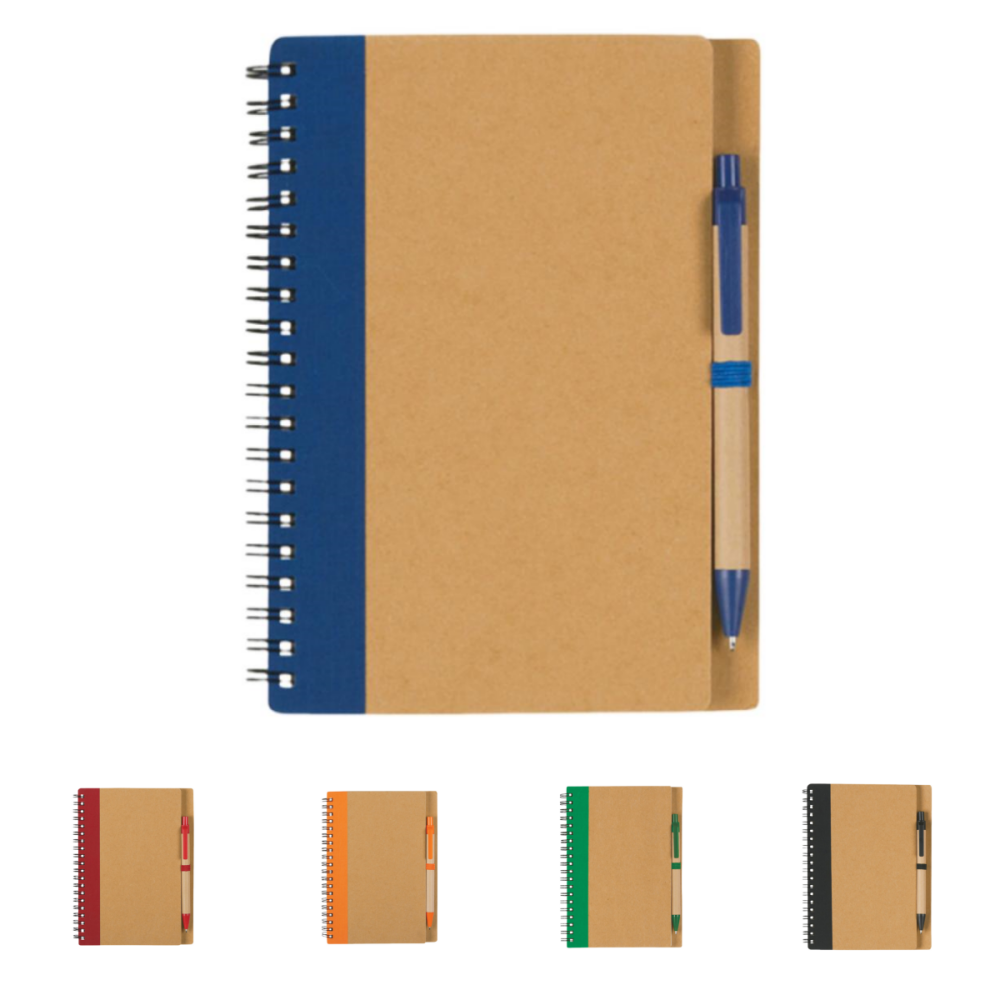 Kraft Spiral Notebook with Pen Set