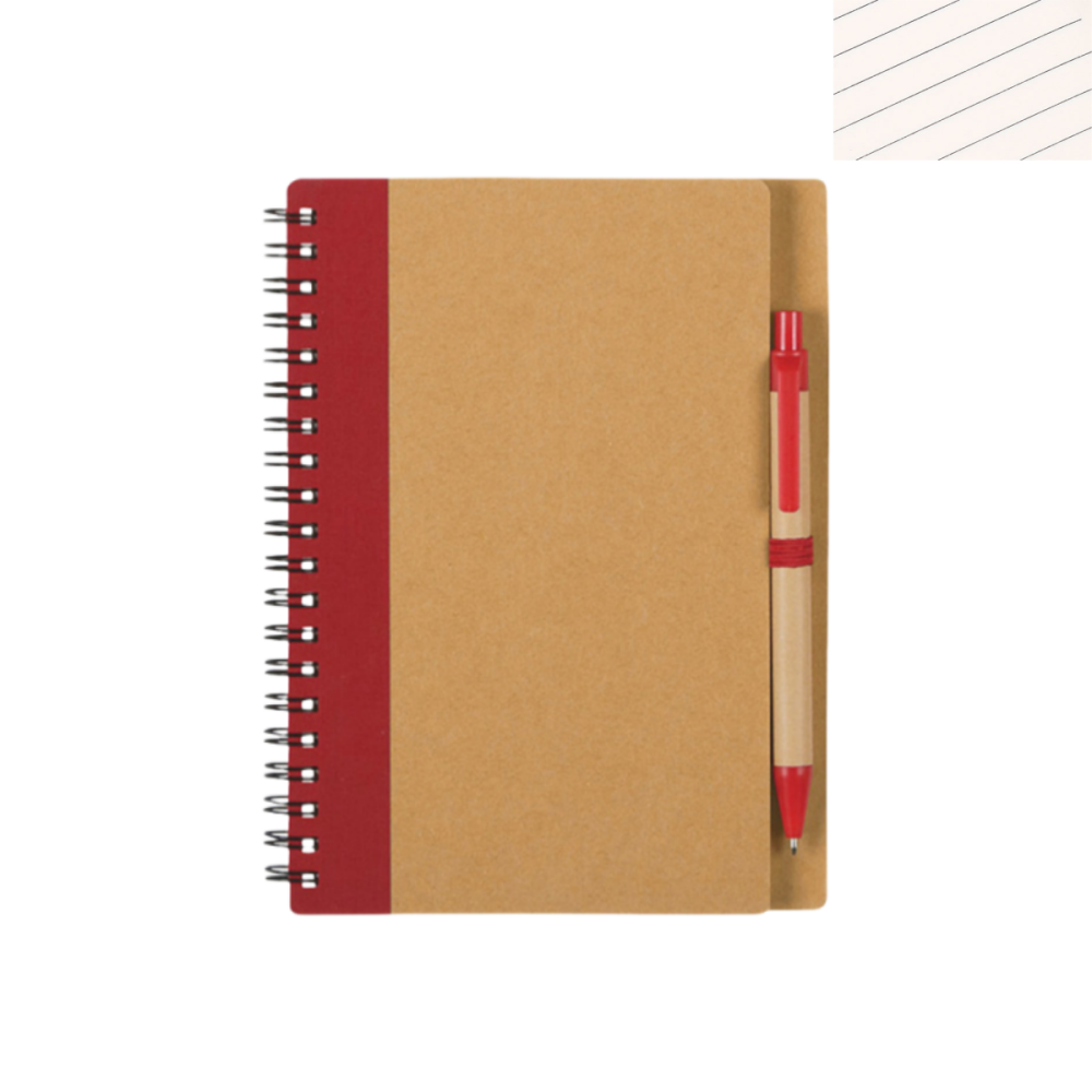 Kraft Spiral Notebook with Pen Set