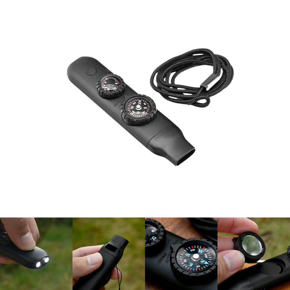 5 in 1 Emergency Whistle with Compass/Flashlight