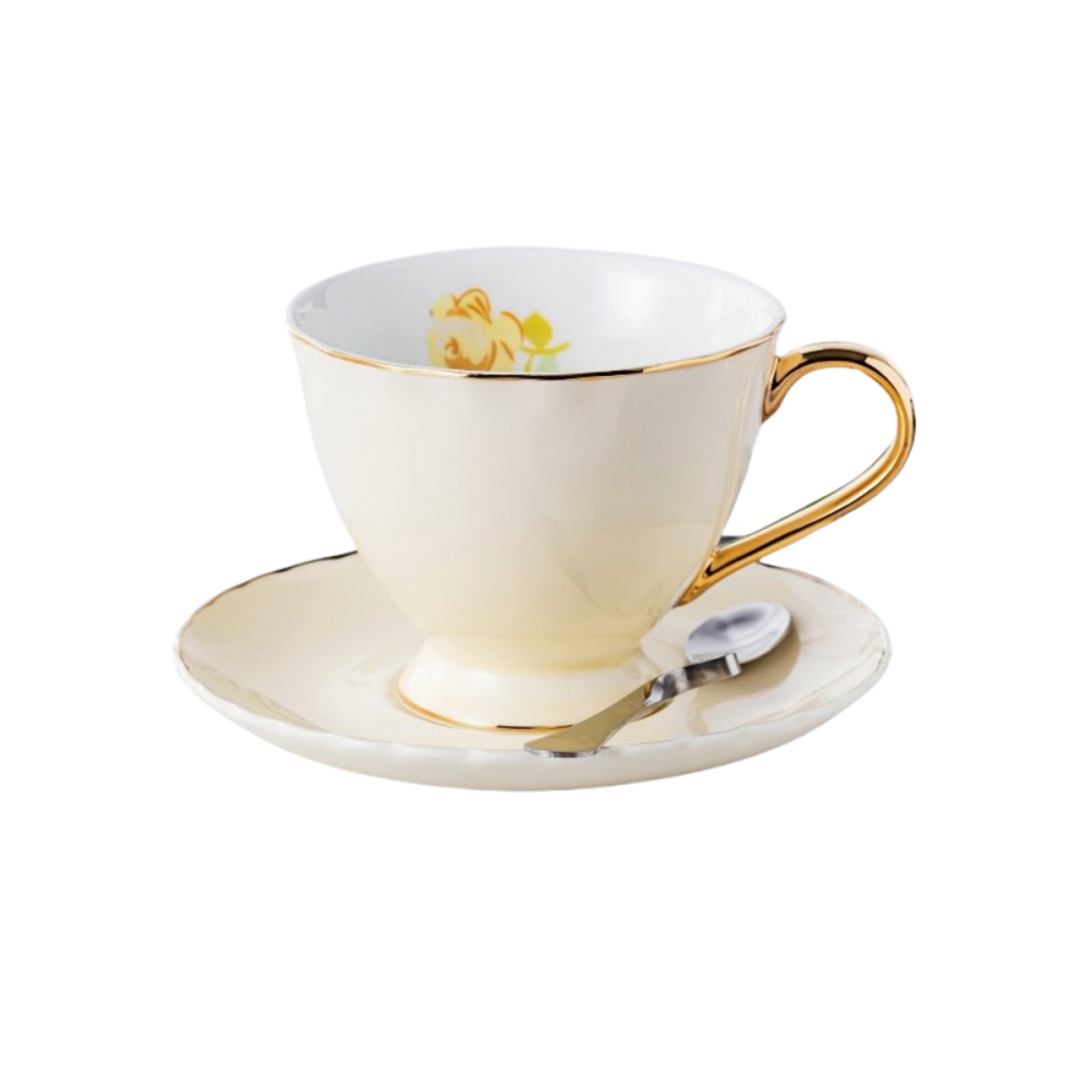 2.7 Oz. Coffee Cup with Saucer and Spoon