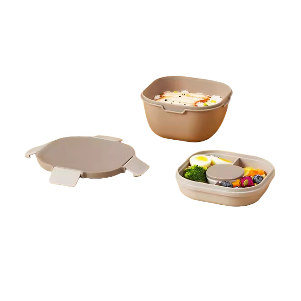 Portable Silicone Lunch Box with Fork