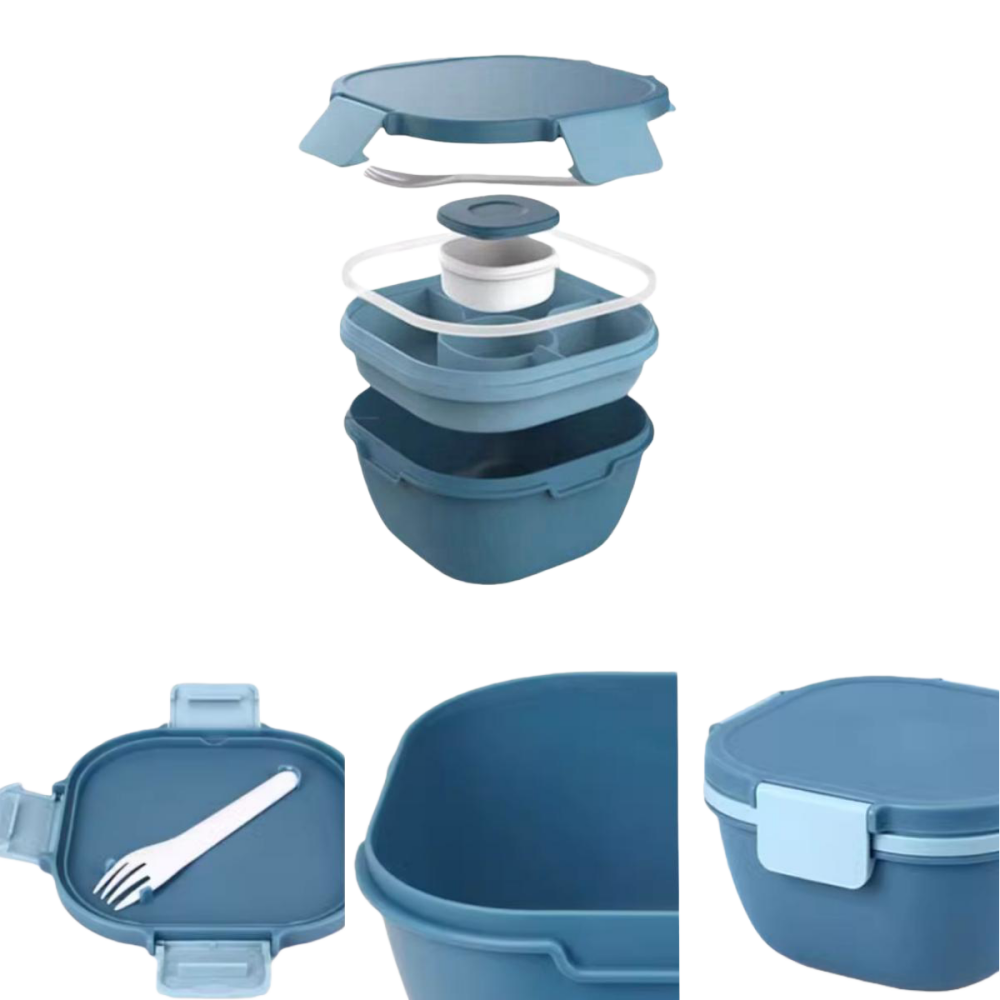 Portable Silicone Lunch Box with Fork