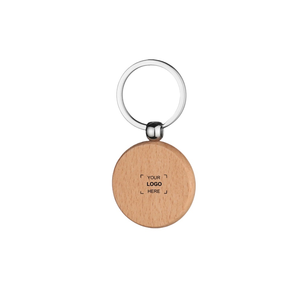 Round Wooden Keychain