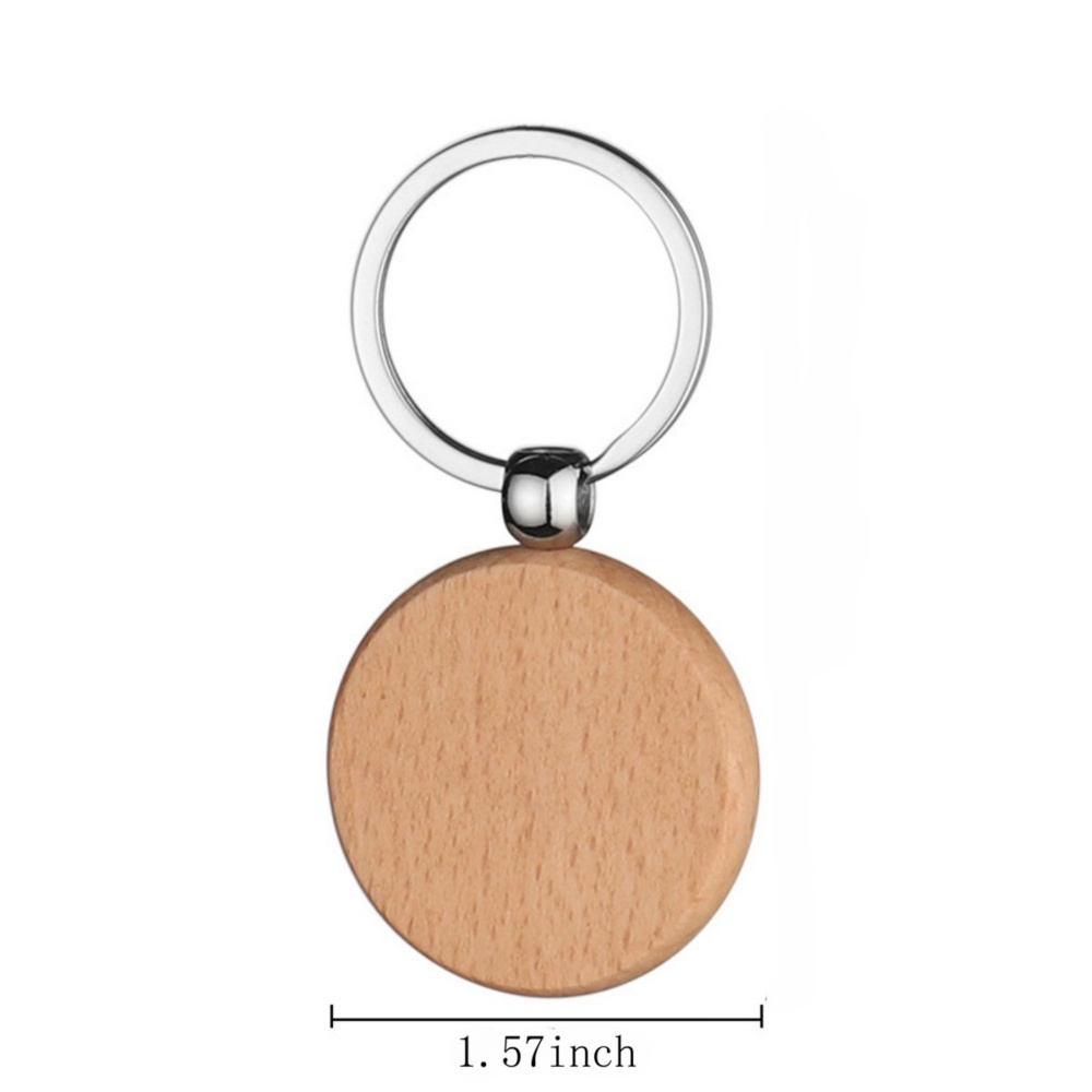 Round Wooden Keychain