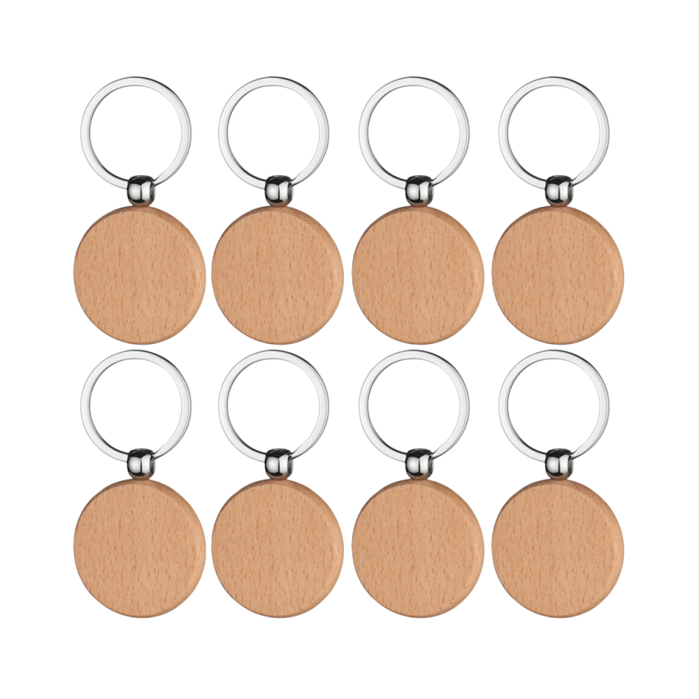 Round Wooden Keychain