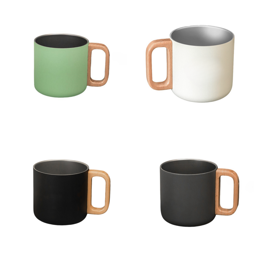 Coffee Mug with Wooden Handle