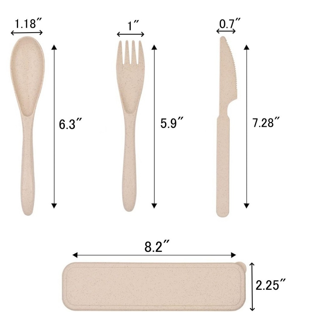Portable Wheat Straw Cutlery Set