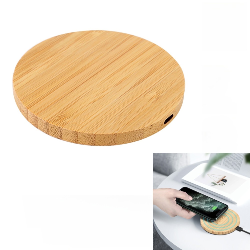 Round Wooden Charging Pad