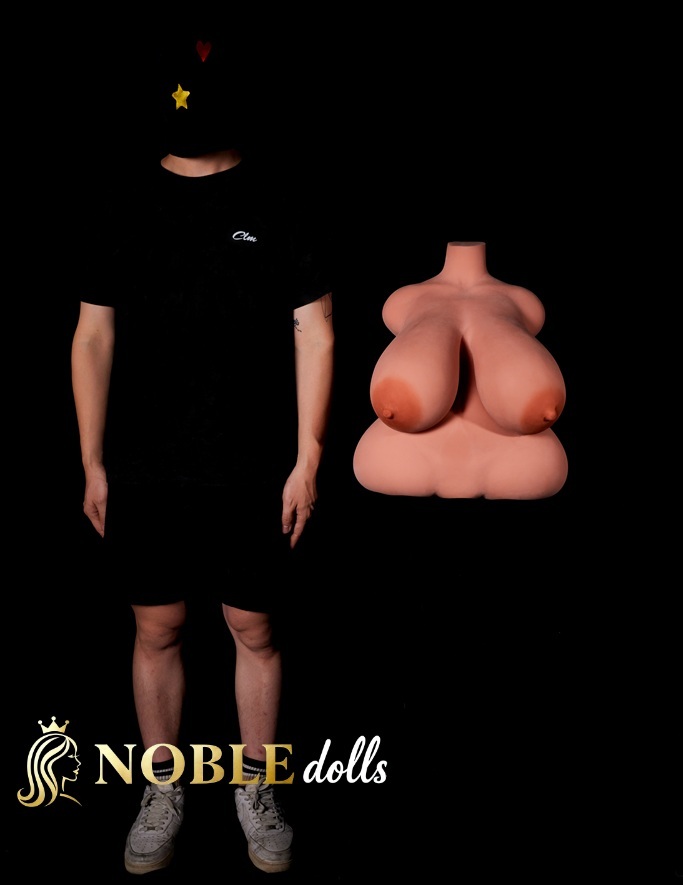 63cm  / 2ft Big Boobs S-TPE Sex Doll Torso #58, Black Skin Tone CMUSFD00022 [EU Stock]