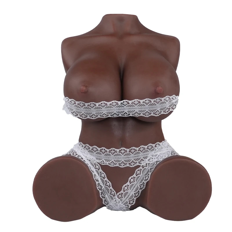 Tantaly 32cm/(1ft) 8lbs Mini Affordable TPE Sex Doll Torso Selena, Ebony Skin, Fast Shipping [US Stock]