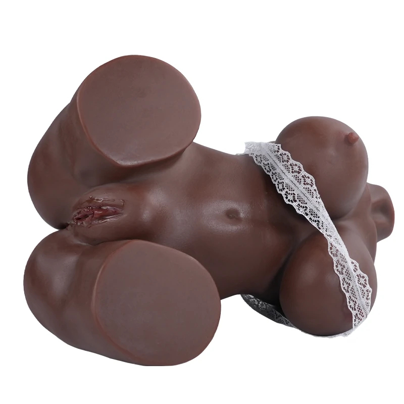 Tantaly 32cm/(1ft) 8lbs Mini Affordable TPE Sex Doll Torso Selena, Ebony Skin, Fast Shipping [US Stock]