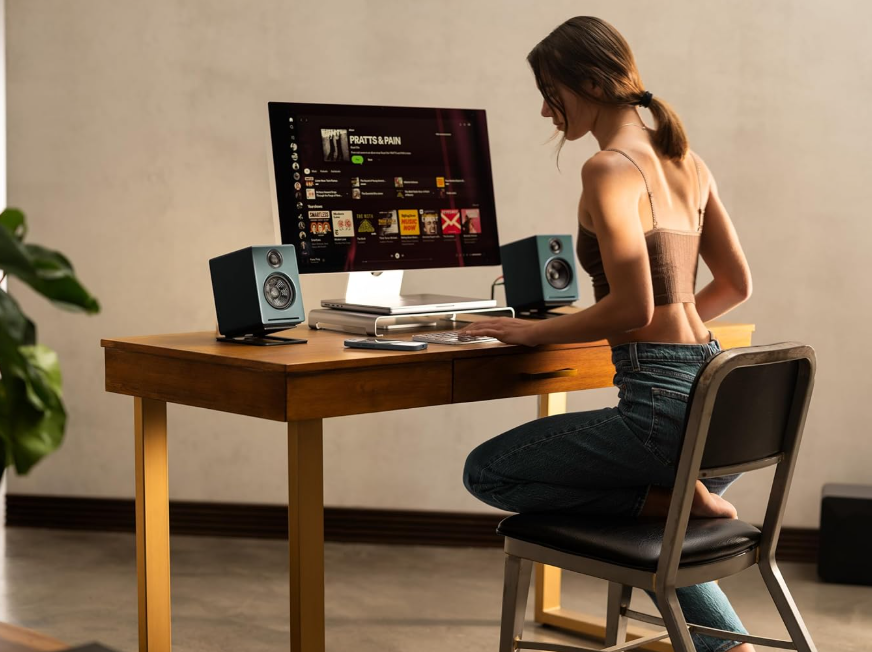 Audioengine A2+ Desktop 24-Bit Limited Edition Wireless Bluetooth Desktop Speaker - 60W Computer Speaker for Music and Game Accessories---