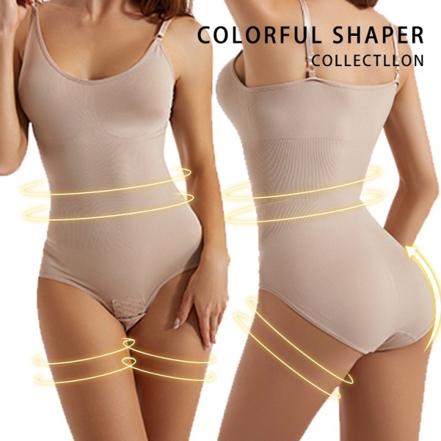Comfortable One-piece Shapewear with Snaps Everyday Bodysuit without Bra Pads