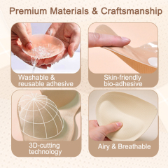 Fabric Adhesive Bra Hypoallergenic Strapless Bra for Deep V-necklines