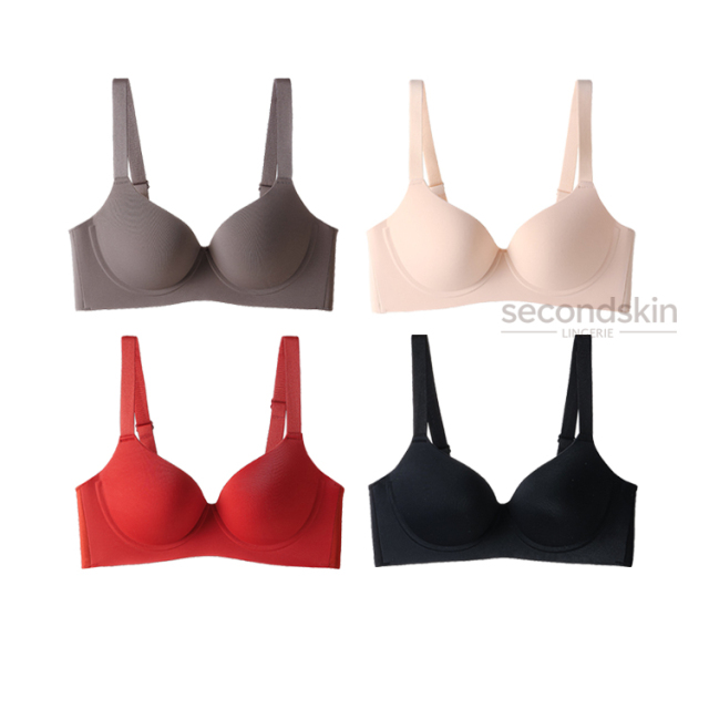 Supportive & Comfortable W-shaped Push-up Jelly Gel Support One-piece Bra