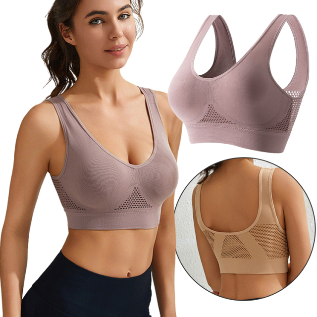 Breathable Sports Bra with Cut-out design Plus Size Active Bra
