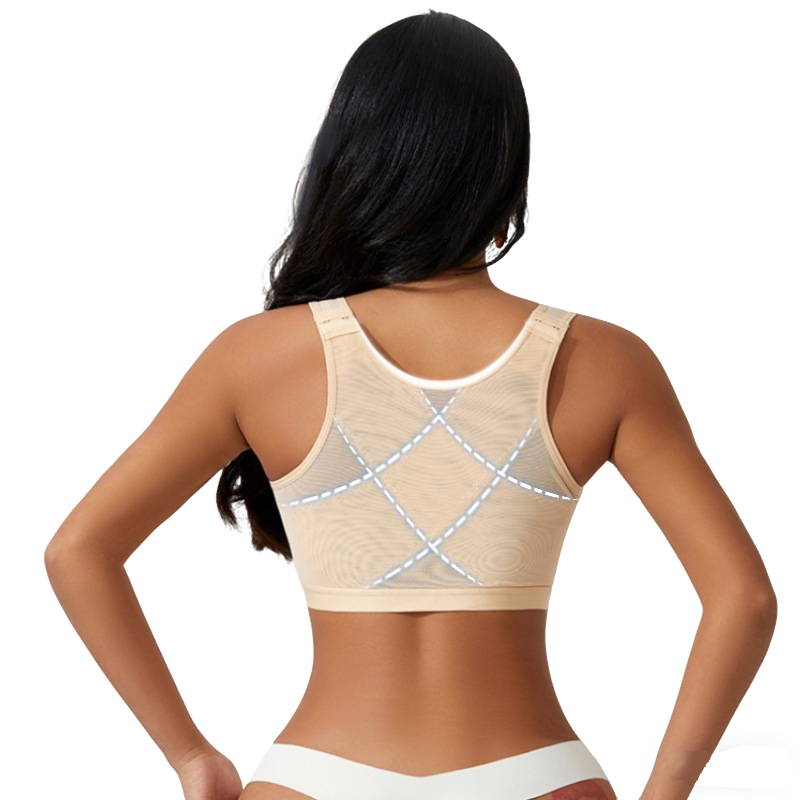 Deep U-plunge Zip Front Sports Bra No Bounce Active Bra