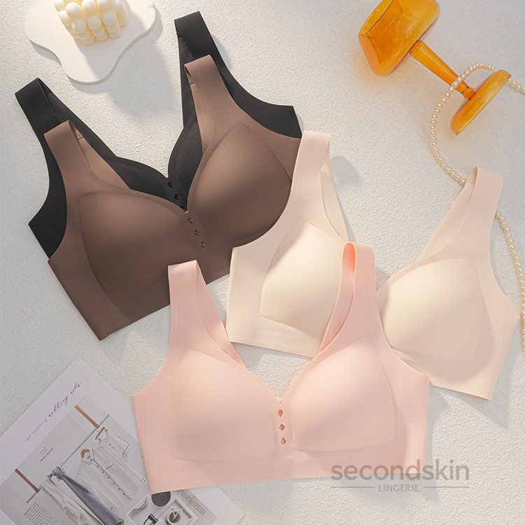 Fashionable& No-show Cut-out Jelly Gel Support One-piece Bra